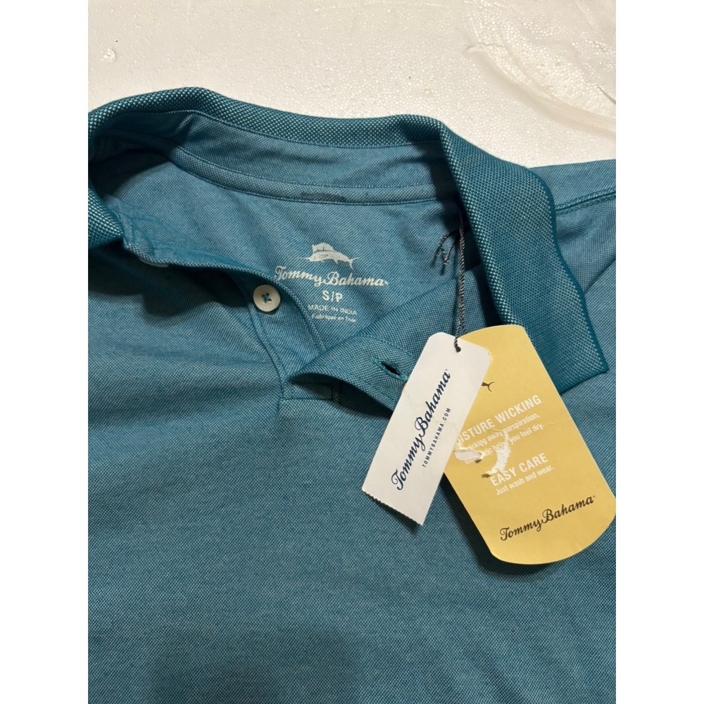 Tommy Bahama Polo NWT Playa To Win Maritime Blue Marlin Logo SS New Small - Picture 7 of 11